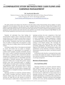 A Comparative Study Between Free Cash Flows and Earnings Management