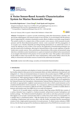 A Vector Sensor-Based Acoustic Characterization System for Marine Renewable Energy