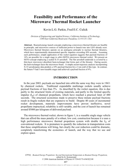 Feasibility and Performance of the Microwave Thermal Rocket Launcher