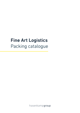 Fine Art Logistics Packing Catalogue Table of Content