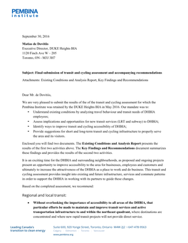 Pembina Institute Transit Study for the DUKE Heights
