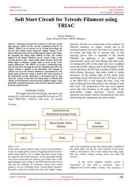 Soft Start Circuit for Tetrode Filament Using TRIAC