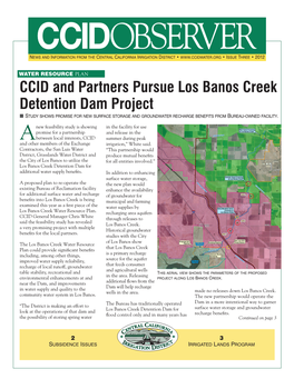 CCID and Partners Pursue Los Banos Creek Detention Dam Project