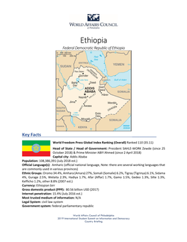 Ethiopia Federal Democratic Republic of Ethiopia