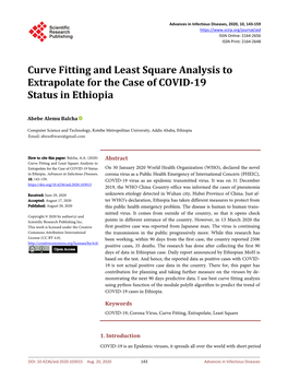 Curve Fitting and Least Square Analysis to Extrapolate for the Case of COVID-19 Status in Ethiopia