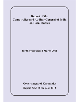 Report of the Comptroller and Auditor General of India on Local Bodies