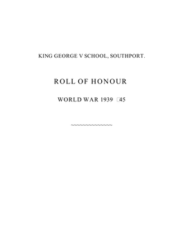 Roll of Honour