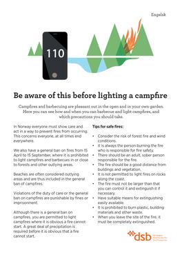 Be Aware of This Before Lighting a Campfire Campfires and Barbecuing Are Pleasant out in the Open and in Your Own Garden