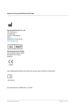 Aplicación Samsung Health Monitor (ECG App)