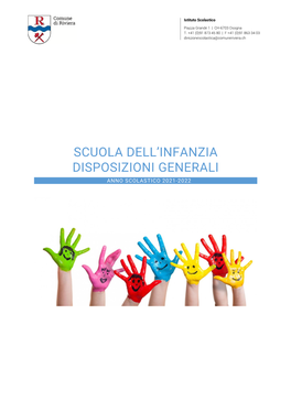 Scuola Dell'infanzia Disposizioni Generali