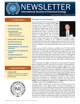 Third Issue of the 2019 ISCE Newsletter