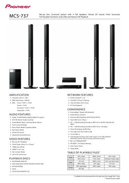 MCS-737 Full Karaoke Functions, Dual USB, and Various File Playback