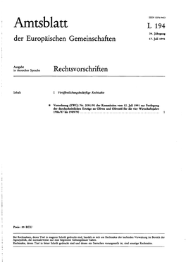 Page 1 ISSN 0376-9453 Amtsblatt L 194 Der Europäischen