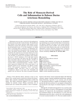 The Role of Monocyte-Derived Cells and Inflammation in Baboon Ductus