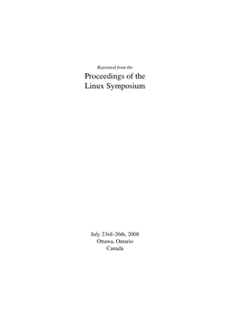 Proceedings of the Linux Symposium