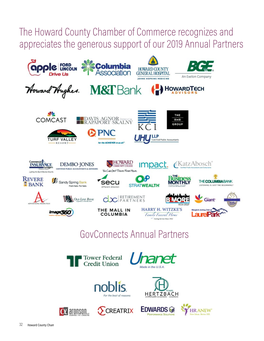 The Howard County Chamber of Commerce Recognizes and Appreciates the Generous Support of Our 2019 Annual Partners Govconnects An