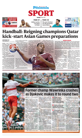 Handball: Reigning Champions Qatar Kick-Start Asian Games Preparations