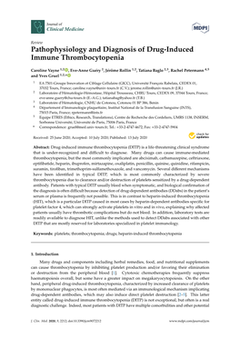 Pathophysiology and Diagnosis of Drug-Induced Immune Thrombocytopenia
