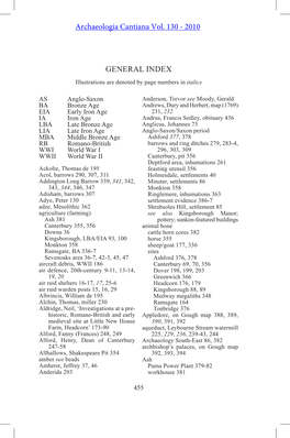 General Index Illustrations Are Denoted by Page Numbers in Italics