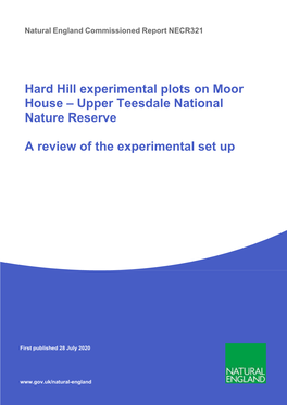 Hard Hill Experimental Plots on Moor House – Upper Teesdale National Nature Reserve