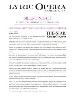 Silent Night by Kevin Puts | February 21, 25, 27, March 1, 2015