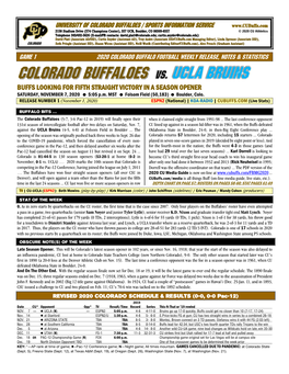 CU Football Notes