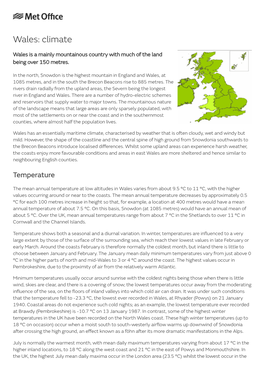 Wales: Climate