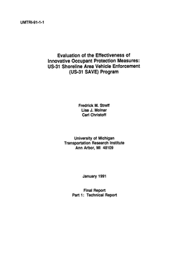 US-31 Shoreline Area Vehicle Enforcement (US-31 SAVE) Program