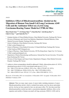 Inhibitory Effect of Dihydroaustrasulfone Alcohol On