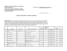 Proposer Name: Graybar Electric Company, Inc. Discounts by Category for Electrical, Lighting, Communication, Networking & Security Products for Contract EV-2370