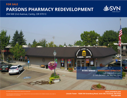 PARSONS PHARMACY REDEVELOPMENT 294 NW 2Nd Avenue, Canby, OR 97013
