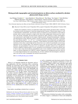 Mixing Periodic Topographies and Structural Patterns on Silicon Surfaces Mediated by Ultrafast Photoexcited Charge Carriers