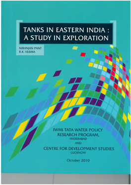 Tanks in Eastern India : a Study in Exploration