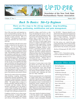 Stir-Up Regimen There Are Five Steps to the Stir-Up Regimen: Deep Breathing, Coughing, Positioning, Mobilization and Pain Management