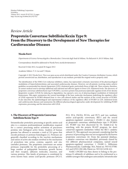 Proprotein Convertase Subtilisin/Kexin Type 9: from the Discovery to the Development of New Therapies for Cardiovascular Diseases