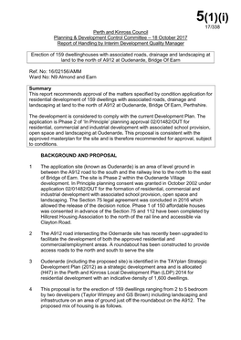 Perth and Kinross Council Planning & Development Control Committee – 18 October 2017 Report of Handling by Interim Development Quality Manager