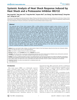 Systemic Analysis of Heat Shock Response Induced by Heat Shock and a Proteasome Inhibitor MG132