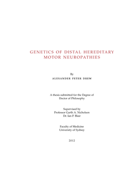 Genetics of Distal Hereditary Motor Neuropathies