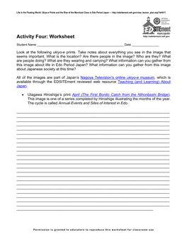 Life in the Floating World: Worksheet 2 Download File (PDF)