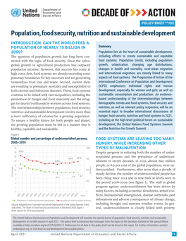 Population, Food Security, Nutrition and Sustainable Development