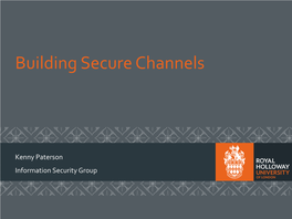 Building Secure Channels