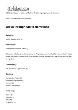 Jesus Through Shiite Narrations