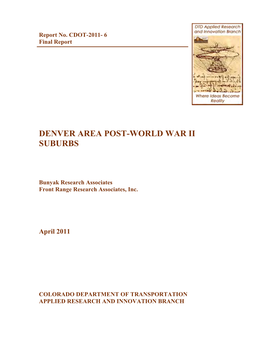 Denver Area Post-World War Ii Suburbs
