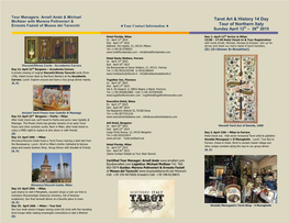 Tarot Art & History 14 Day Tour of Northern Italy