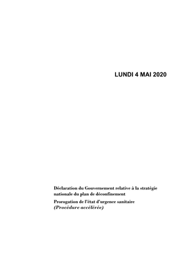 Lundi 4 Mai 2020