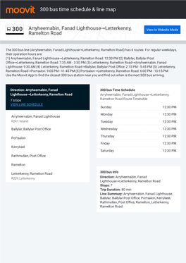 300 Bus Time Schedule & Line Route