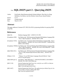 Title: SQL/JSON Part 2 - Querying JSON