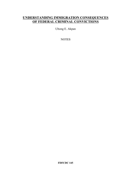 Understanding Immigration Consequences of Federal Criminal Convictions