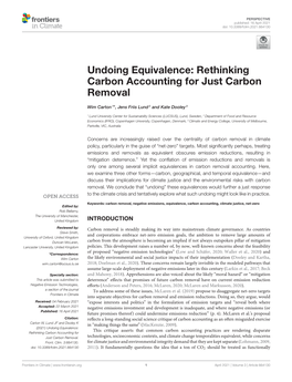 Undoing Equivalence: Rethinking Carbon Accounting for Just Carbon Removal