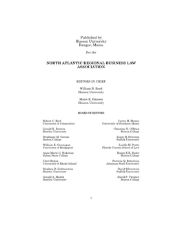 North Atlantic Regional Business Law Association